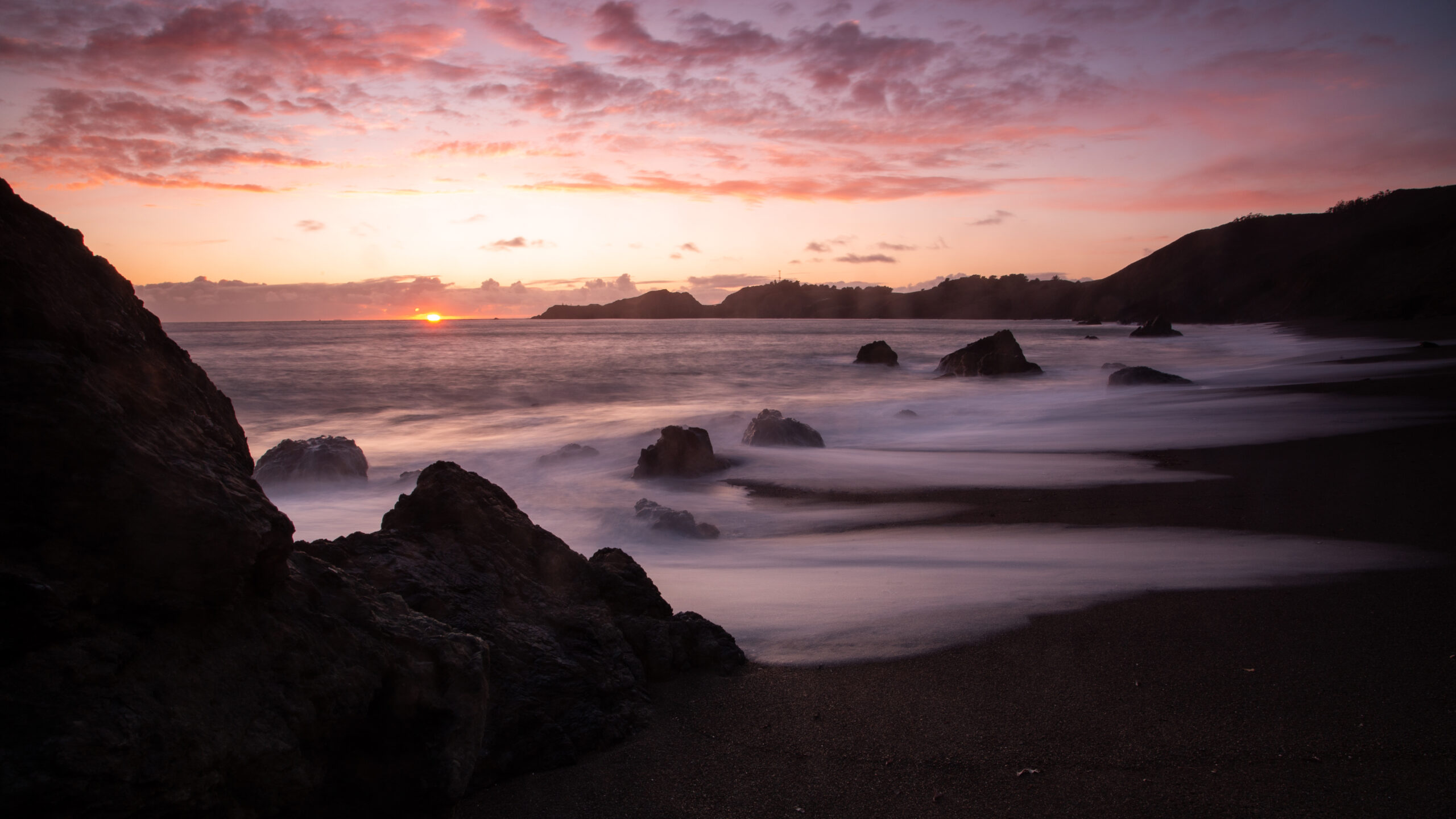 The Setting Sun Over Black Sands Beach, Golden Gate National Recreation Area